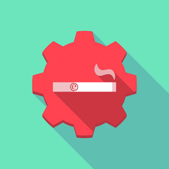 Long shadow gear icon with an electronic cigarette