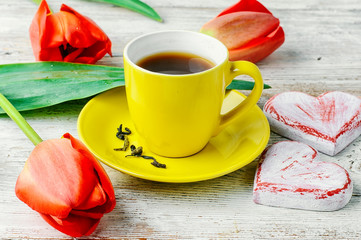 Morning tea and tulips