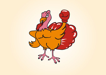 Turkey warrior vector. Cartoon character turkey. Funny illustration of turkey. Freedom turkeys!