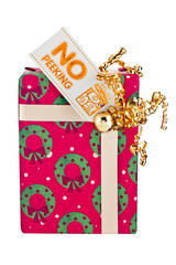 image of a gift box with placard.