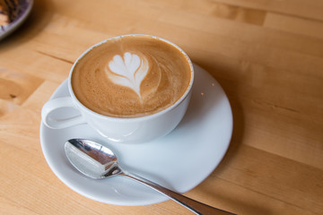 a cup of latte coffee