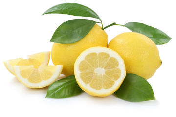 Zitrone Zitronen bio geschnitten Früchte Freisteller freigestel