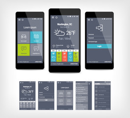 Vector mobile app ui set of modern design. 