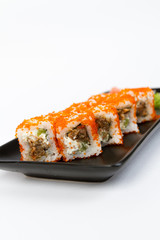 Image of tasty sushi set with salmon