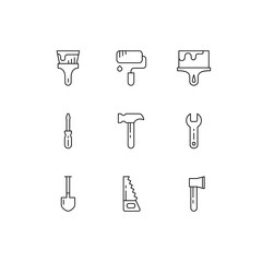 Tools icons. Vector set.