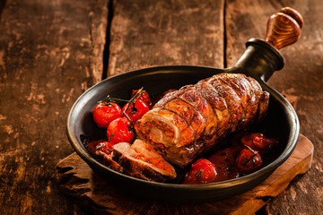 Roast Pork Roll Stuffed with Grilled Vegetables