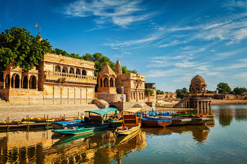 Indian landmark Gadi Sagar in Rajasthan