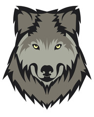 Obraz premium Vector wolf's head as a design element on isolated background