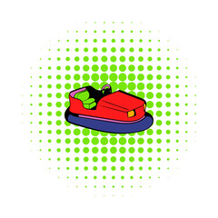 Bumper car icon, comics style