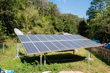 Solar cells are used in remote areas.