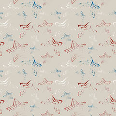 Seamless pattern with doodle stars