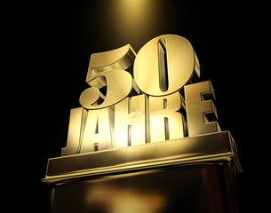50 Jahre - Typo Gold Spot Sockel