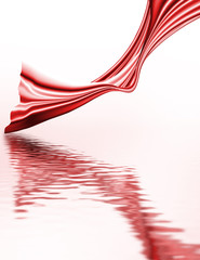 Obraz na płótnie Canvas Isolated image of abstract red cloth over the water