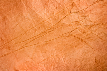 Image of crumpled orange paper closeup