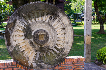 Stone wheel sukhothai thailand historical park