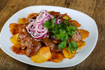 Roast meat with potato