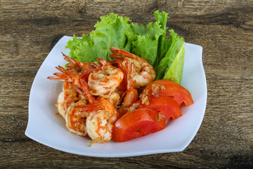 Grilled shrimps with garlic