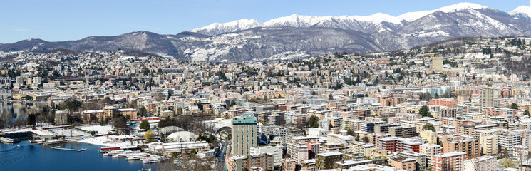 Fototapeta na wymiar View of Lugano on Switzerland