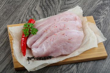 Raw turkey steak