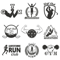 Set of vintage sports emblems