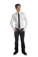 attractive male in white long sleeve