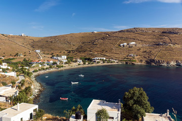 Traditional greek island bay in Kythnos island