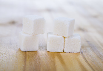 Pieces of white sugar
