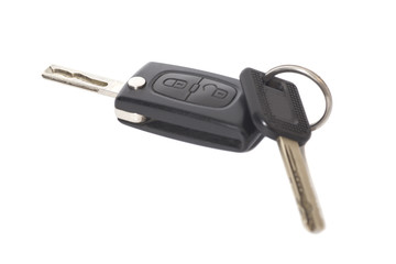 Remote control car keys isolated on white background