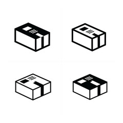 parcel box icons set