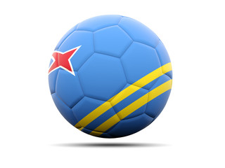 Fototapeta premium Football with flag of aruba