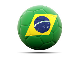 Football with flag of brazil