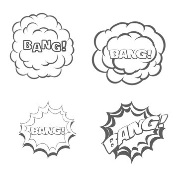 Bang blast flash comics blow isolated on white vector
