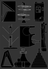 Types of different supports (contour). 
