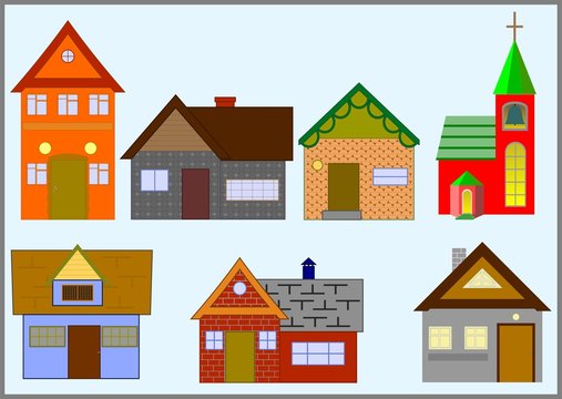 Types of various small houses. 