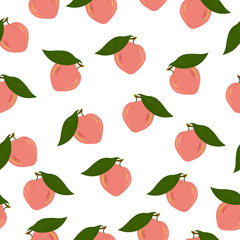 vector seamless pattern peaches