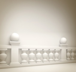 White background with  balustrade