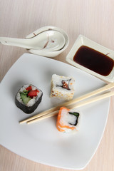 Japanese sushi food on a plate