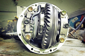 Front reduction gear from a Japanese car - obrazy, fototapety, plakaty