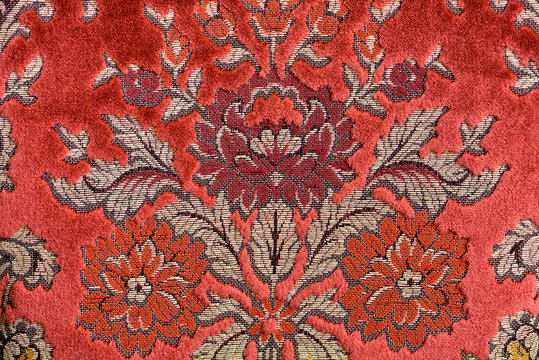 Material red flourished in natural light