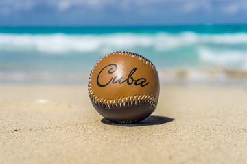 Fototapeta na wymiar Baseball at the Beach