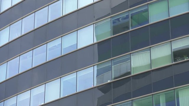 Office Building Windows, Exterior View, Panning