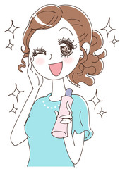 肌のきれいな女性のイラスト