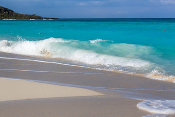 sand of beach caribbean sea