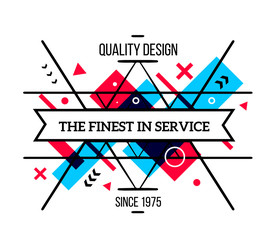 Vector illustration of colorful red and blue abstract compositio