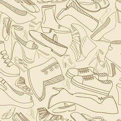 Shoes seamless retro vector illustration