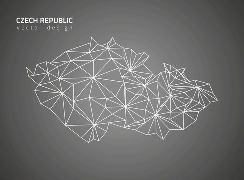 Czech Republic Black Vector Outline Map