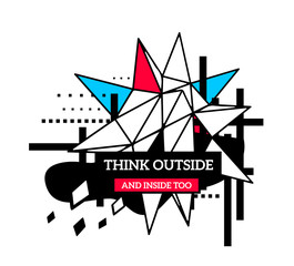 Vector illustration of colorful red and blue abstract compositio