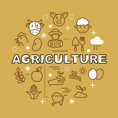 agriculture minimal outline icons