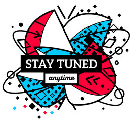 Vector illustration of colorful red and blue abstract compositio