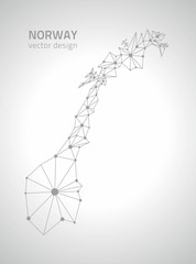 Norway polygonal contour vector map